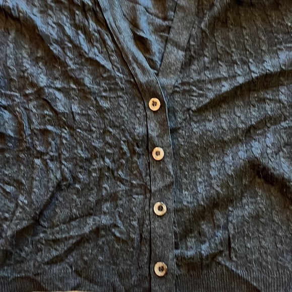 VTG-K Studio-size L-dark gray, four button V-neck short cardigan. Shoulder pads. - Picture 4 of 8